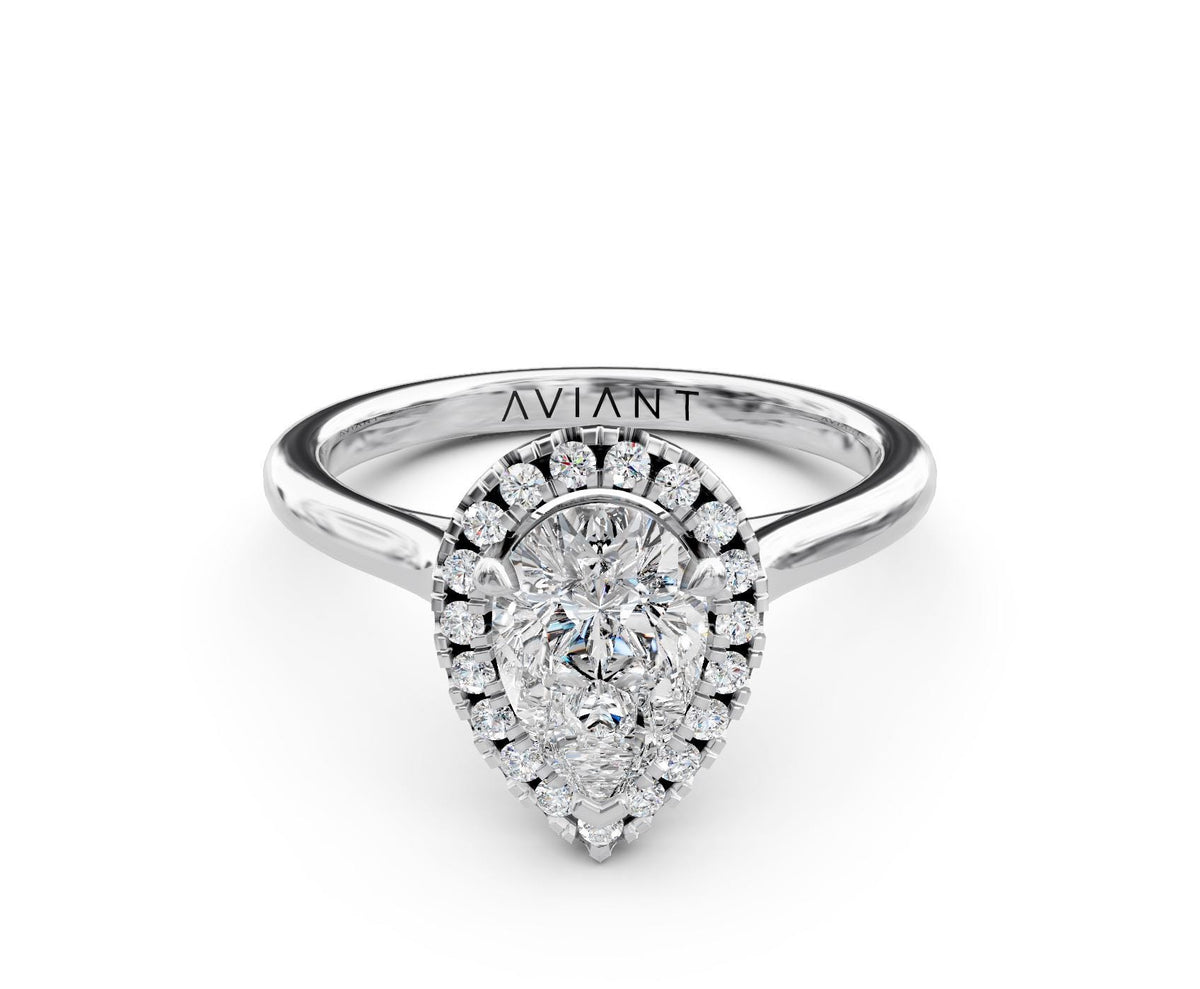 Amelia Halo with 3ct Pear Lab Diamond