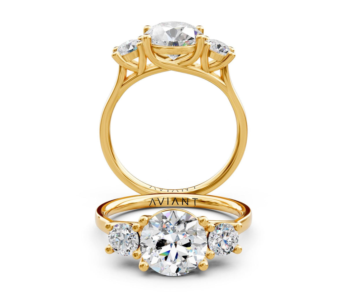 Valentina Three-Stone with 1ct Round Lab Diamond