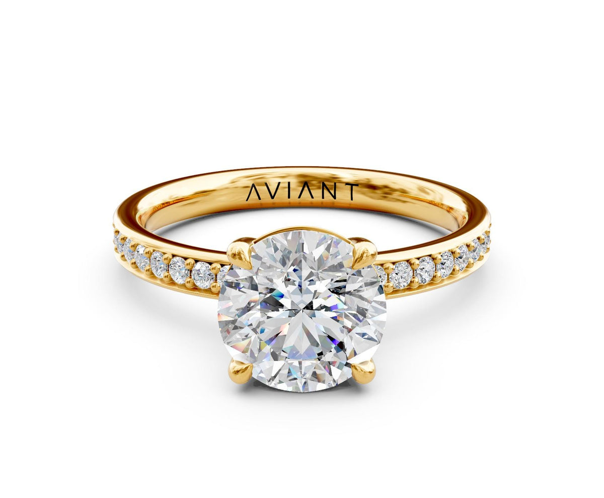 Camille French Pavé with 2ct Round Lab Diamond
