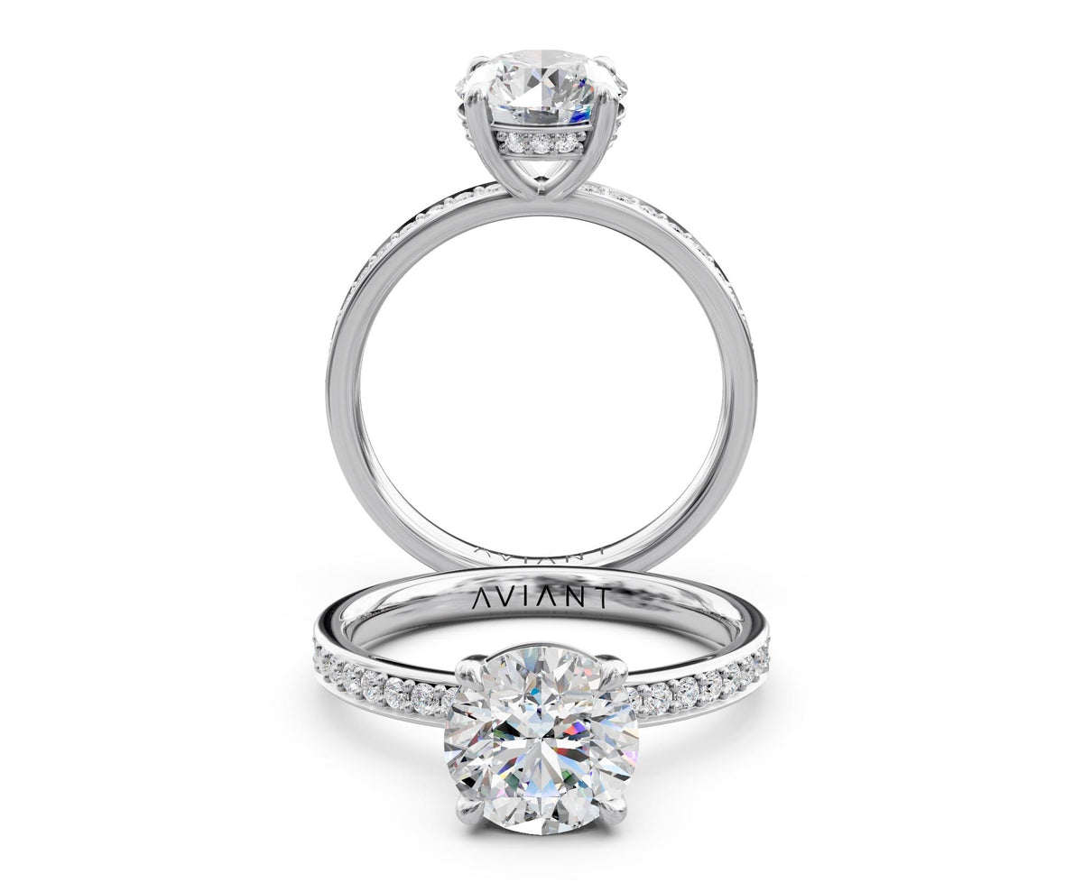 Camille French Pavé with 2ct Round Lab Diamond