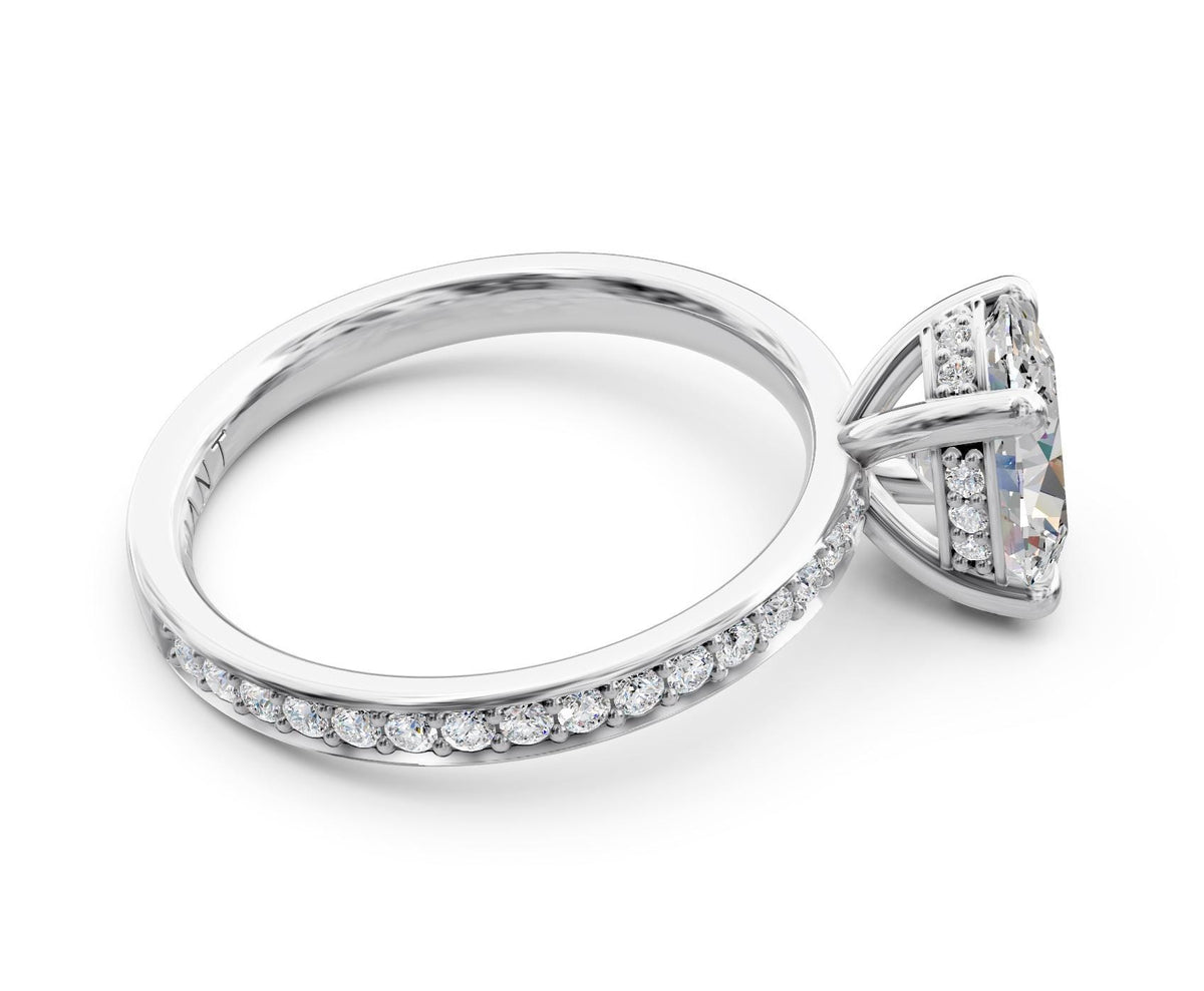 Aurora French Pavé with 3ct Oval Lab Diamond