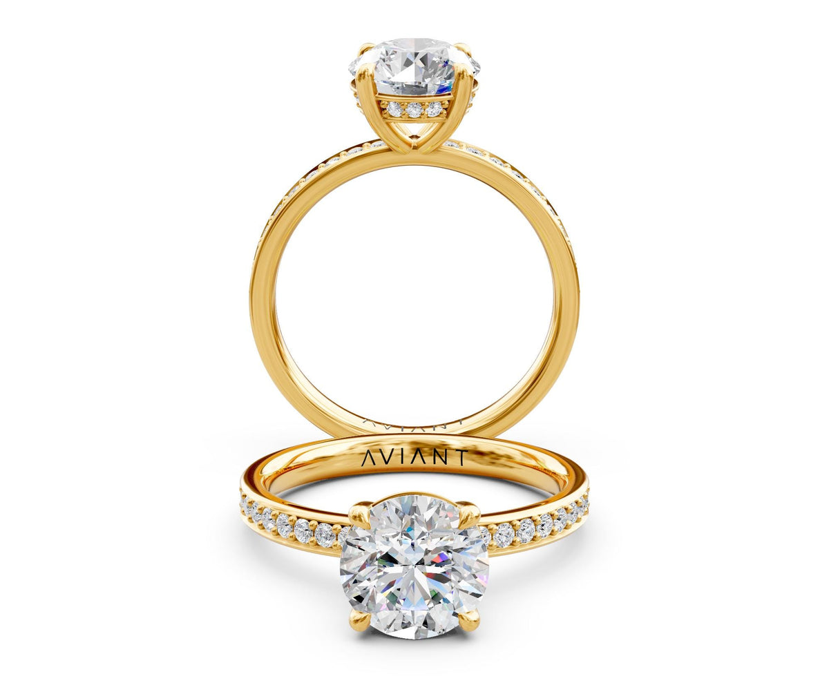 Camille French Pavé with 2ct Round Lab Diamond